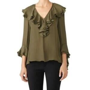 Trina Turk Silk Lantana Ruffle Blouse